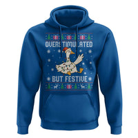 Funny Silly Goose Christmas Hoodie Overstimulated But Festive - Wonder Print Shop