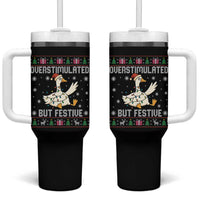 Funny Silly Goose Christmas Tumbler With Handle Overstimulated But Festive - Wonder Print Shop