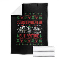 Possum Christmas Throw Blanket Funny Overstimulated But Festive - Wonder Print Shop