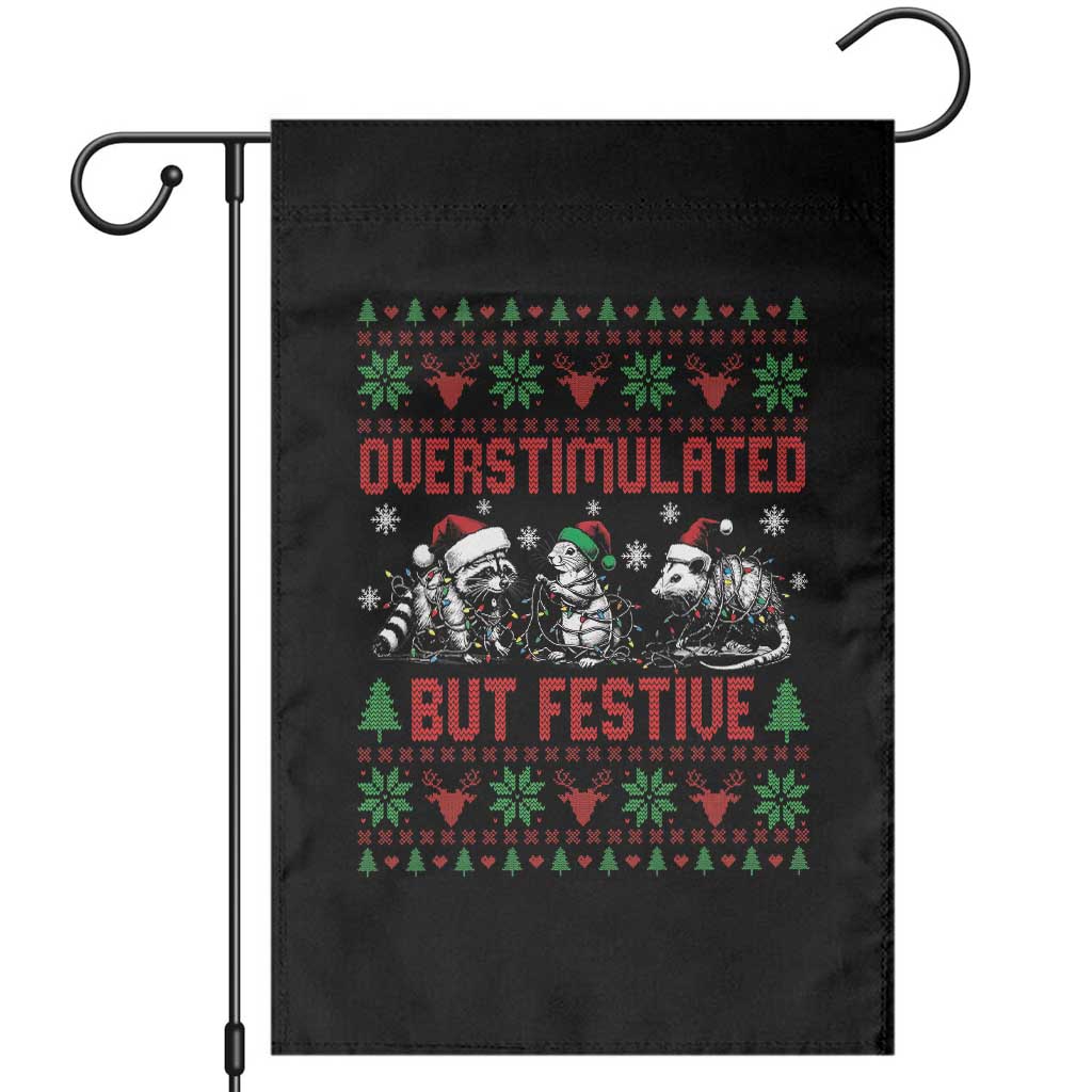 Possum Christmas Garden Flag Funny Overstimulated But Festive - Wonder Print Shop