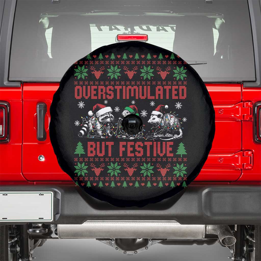 Possum Christmas Spare Tire Cover Funny Overstimulated But Festive - Wonder Print Shop