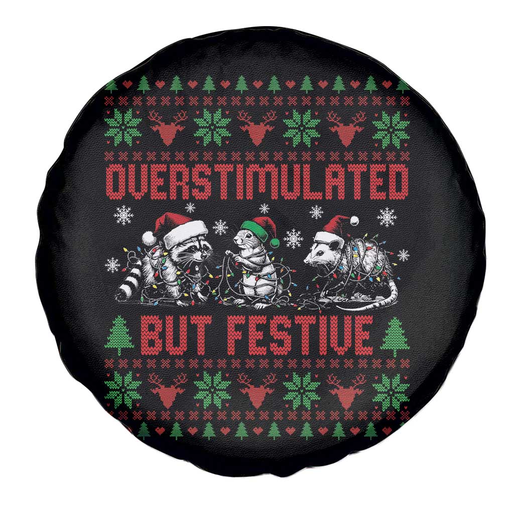 Possum Christmas Spare Tire Cover Funny Overstimulated But Festive - Wonder Print Shop