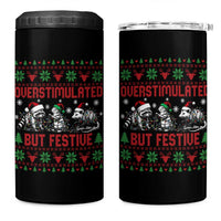 Possum Christmas 4 in 1 Can Cooler Tumbler Funny Overstimulated But Festive - Wonder Print Shop