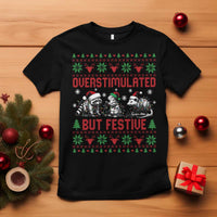 Possum Christmas T Shirt Funny Overstimulated But Festive - Wonder Print Shop