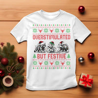 Possum Christmas T Shirt Funny Overstimulated But Festive - Wonder Print Shop