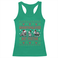 Possum Christmas Racerback Tank Top Funny Overstimulated But Festive - Wonder Print Shop
