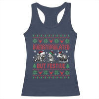Possum Christmas Racerback Tank Top Funny Overstimulated But Festive - Wonder Print Shop