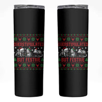 Possum Christmas Skinny Tumbler Funny Overstimulated But Festive - Wonder Print Shop