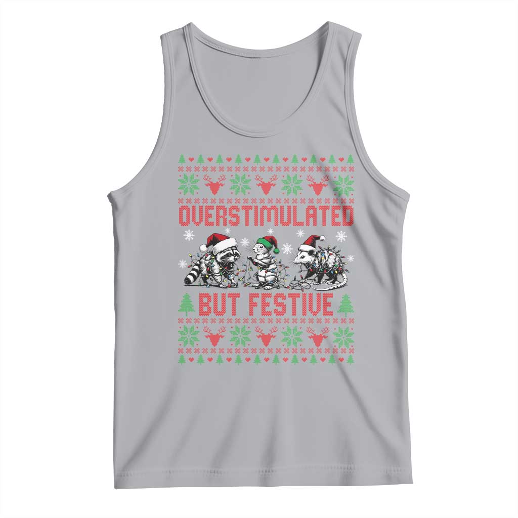 Possum Christmas Tank Top Funny Overstimulated But Festive - Wonder Print Shop
