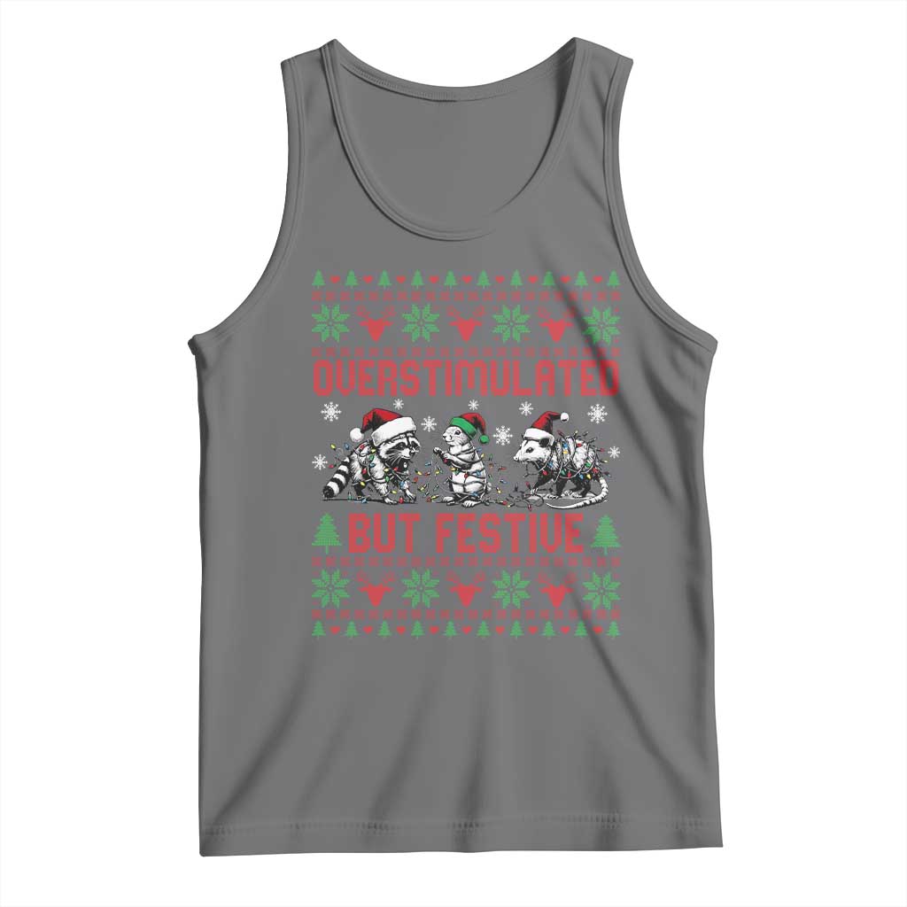 Possum Christmas Tank Top Funny Overstimulated But Festive - Wonder Print Shop