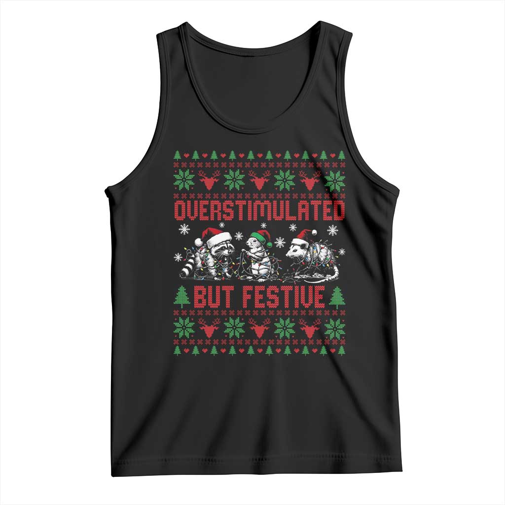 Possum Christmas Tank Top Funny Overstimulated But Festive - Wonder Print Shop