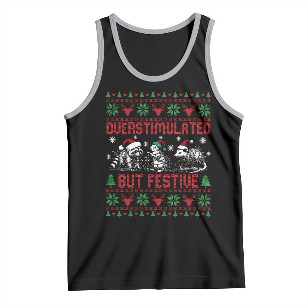 Possum Christmas Tank Top Funny Overstimulated But Festive - Wonder Print Shop