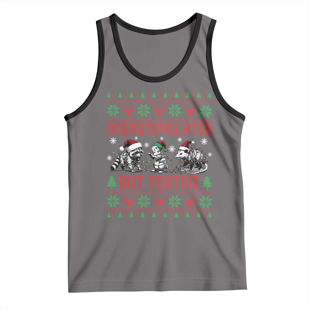 Possum Christmas Tank Top Funny Overstimulated But Festive - Wonder Print Shop