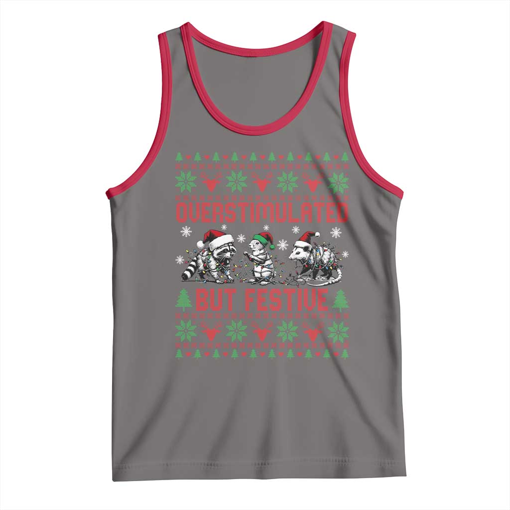 Possum Christmas Tank Top Funny Overstimulated But Festive - Wonder Print Shop
