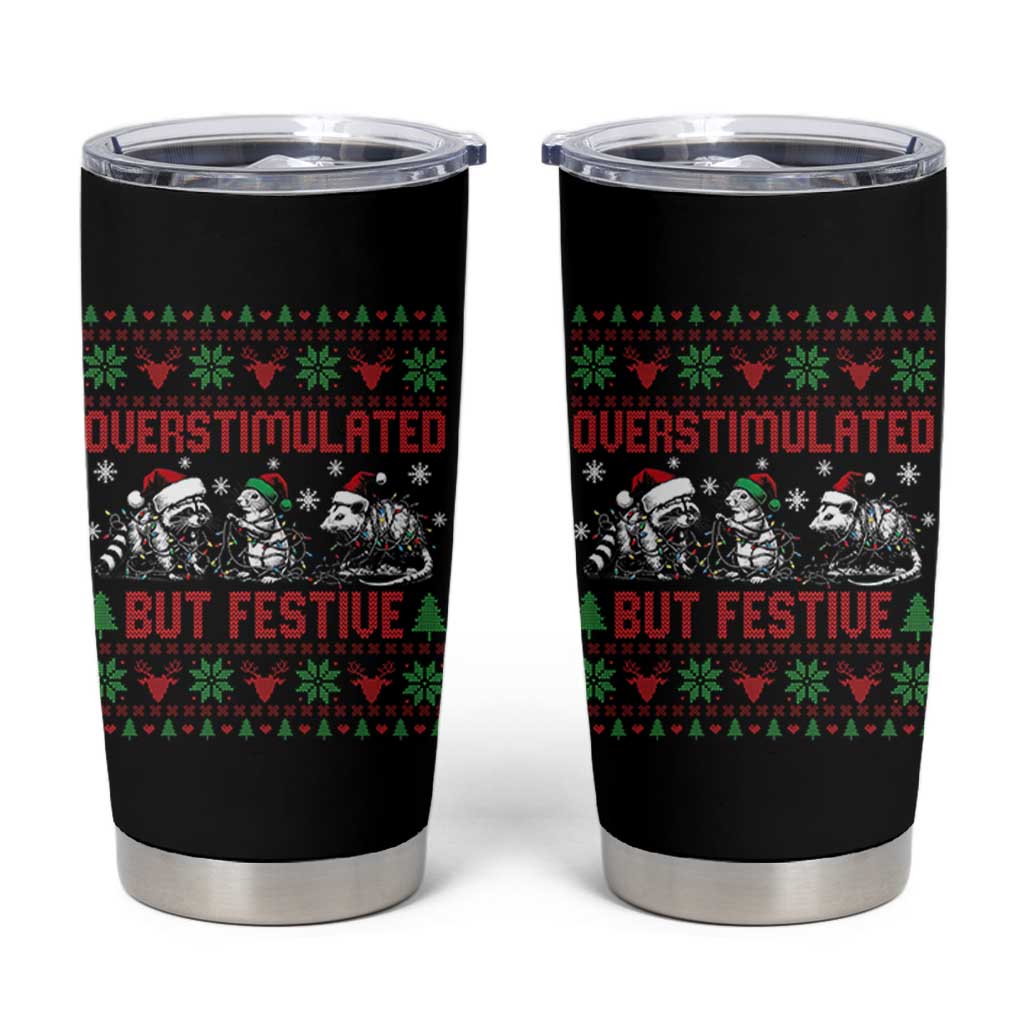 Possum Christmas Tumbler Cup Funny Overstimulated But Festive - Wonder Print Shop