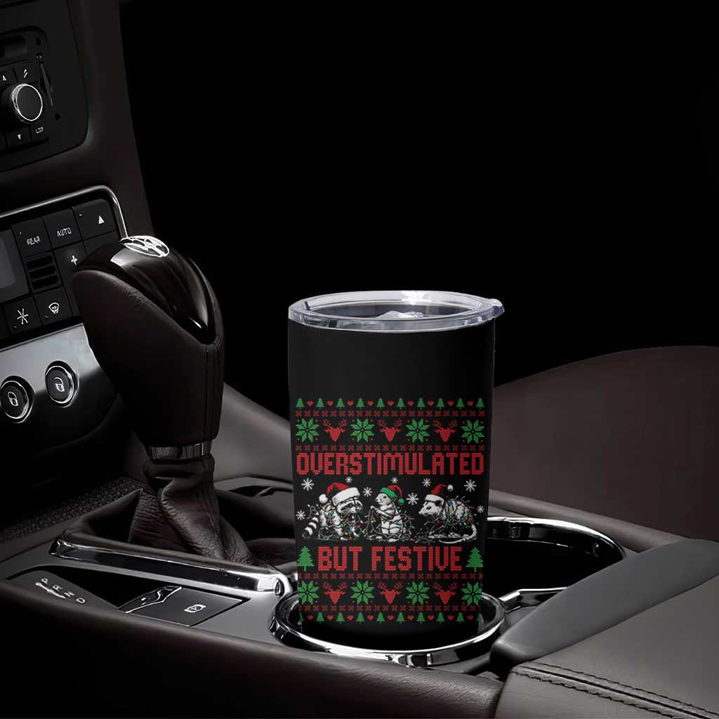 Possum Christmas Tumbler Cup Funny Overstimulated But Festive - Wonder Print Shop