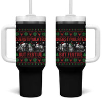 Possum Christmas Tumbler With Handle Funny Overstimulated But Festive - Wonder Print Shop