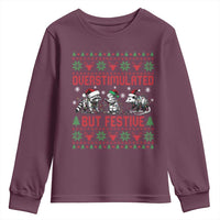 Possum Christmas Youth Sweatshirt Funny Overstimulated But Festive - Wonder Print Shop