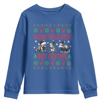 Possum Christmas Youth Sweatshirt Funny Overstimulated But Festive - Wonder Print Shop