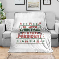 All I Want For Christmas Is A New President Throw Blanket Funny Democrat Christmas - Wonder Print Shop