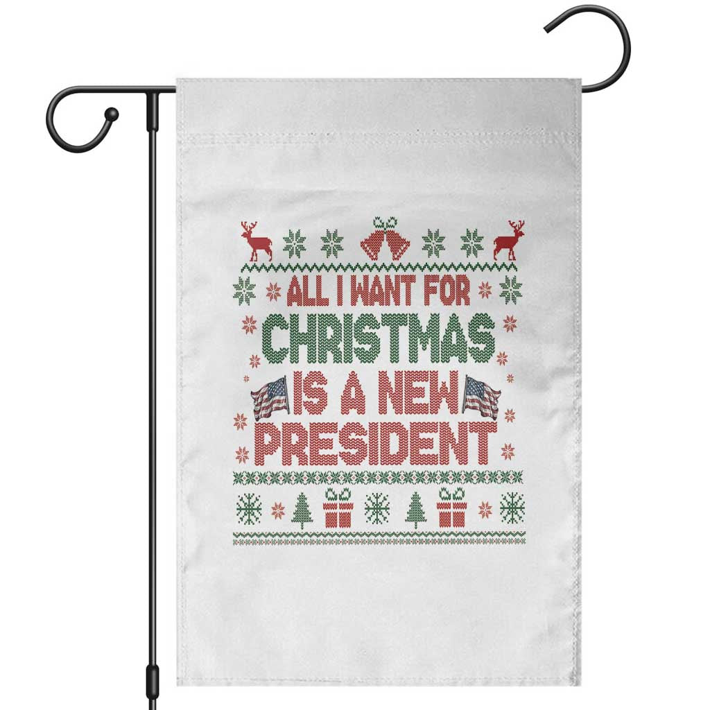 All I Want For Christmas Is A New President Garden Flag Funny Democrat Christmas - Wonder Print Shop