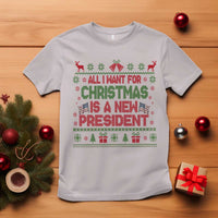 All I Want For Christmas Is A New President T Shirt Funny Democrat Christmas - Wonder Print Shop