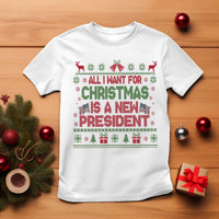 All I Want For Christmas Is A New President T Shirt Funny Democrat Christmas - Wonder Print Shop
