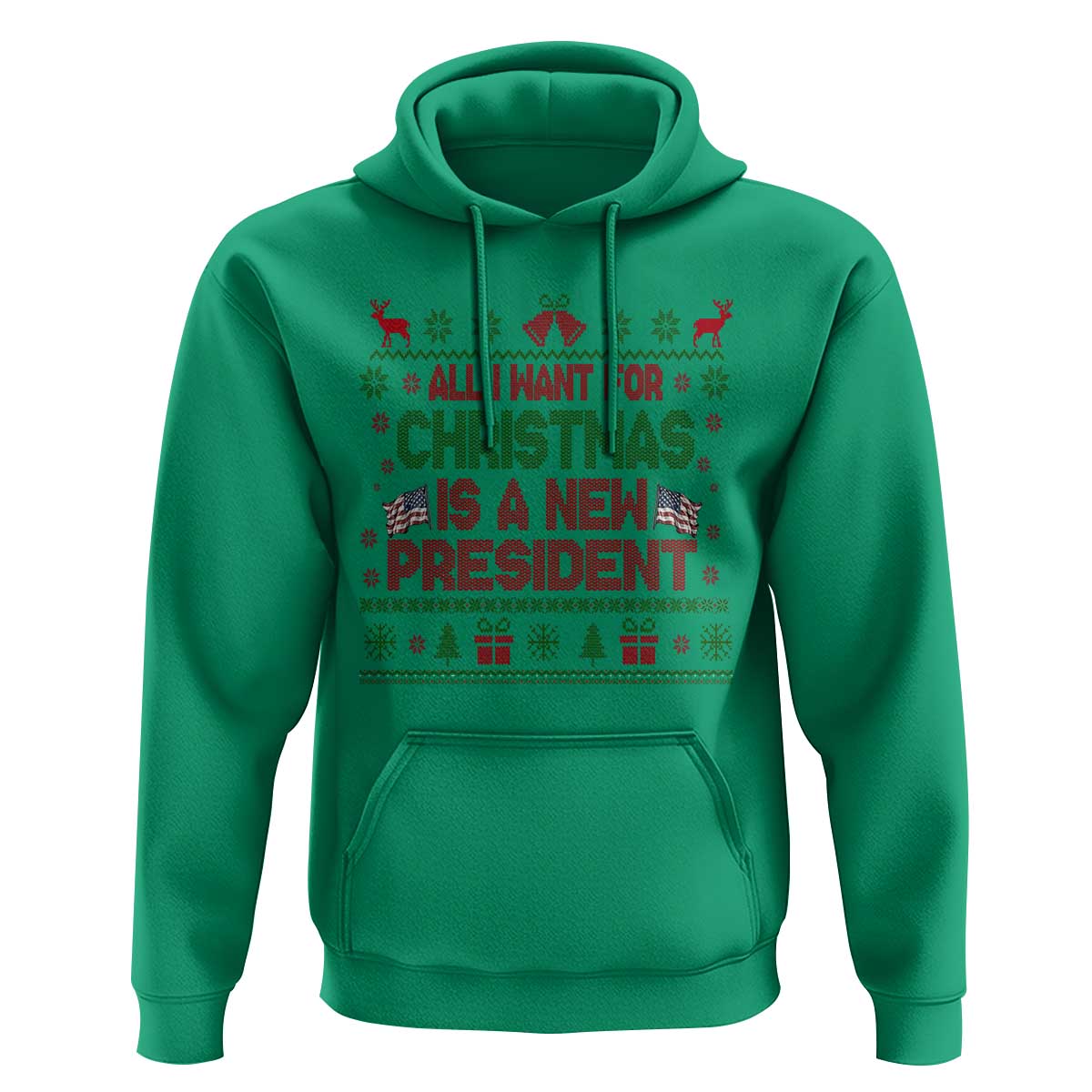 All I Want For Christmas Is A New President Hoodie Funny Democrat Christmas - Wonder Print Shop