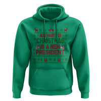 All I Want For Christmas Is A New President Hoodie Funny Democrat Christmas - Wonder Print Shop