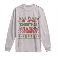 All I Want For Christmas Is A New President Long Sleeve Shirt Funny Democrat Christmas - Wonder Print Shop