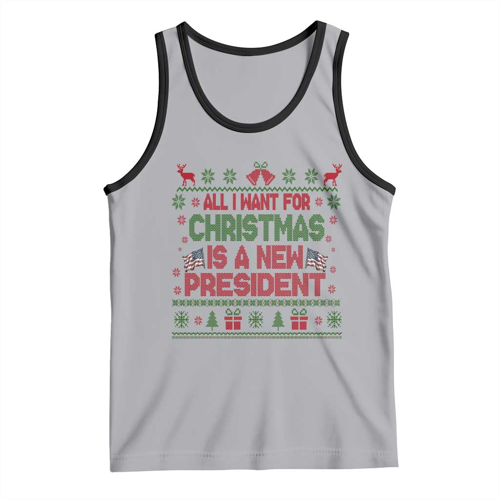 All I Want For Christmas Is A New President Tank Top Funny Democrat Christmas - Wonder Print Shop