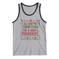All I Want For Christmas Is A New President Tank Top Funny Democrat Christmas - Wonder Print Shop