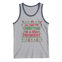 All I Want For Christmas Is A New President Tank Top Funny Democrat Christmas - Wonder Print Shop