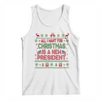 All I Want For Christmas Is A New President Tank Top Funny Democrat Christmas - Wonder Print Shop