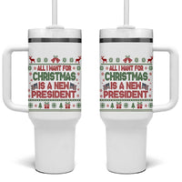 All I Want For Christmas Is A New President Tumbler With Handle Funny Democrat Christmas - Wonder Print Shop