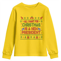 All I Want For Christmas Is A New President Youth Sweatshirt Funny Democrat Christmas - Wonder Print Shop