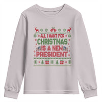 All I Want For Christmas Is A New President Youth Sweatshirt Funny Democrat Christmas - Wonder Print Shop