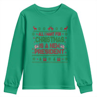 All I Want For Christmas Is A New President Youth Sweatshirt Funny Democrat Christmas - Wonder Print Shop