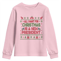 All I Want For Christmas Is A New President Youth Sweatshirt Funny Democrat Christmas - Wonder Print Shop