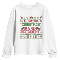 All I Want For Christmas Is A New President Youth Sweatshirt Funny Democrat Christmas - Wonder Print Shop