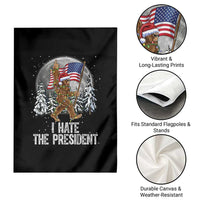Funny Bigfoot Christmas Political Meme Garden Flag I Hate The President - Wonder Print Shop
