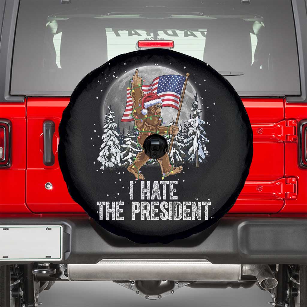 Funny Bigfoot Christmas Political Meme Spare Tire Cover I Hate The President - Wonder Print Shop