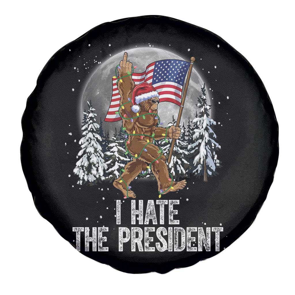 Funny Bigfoot Christmas Political Meme Spare Tire Cover I Hate The President - Wonder Print Shop