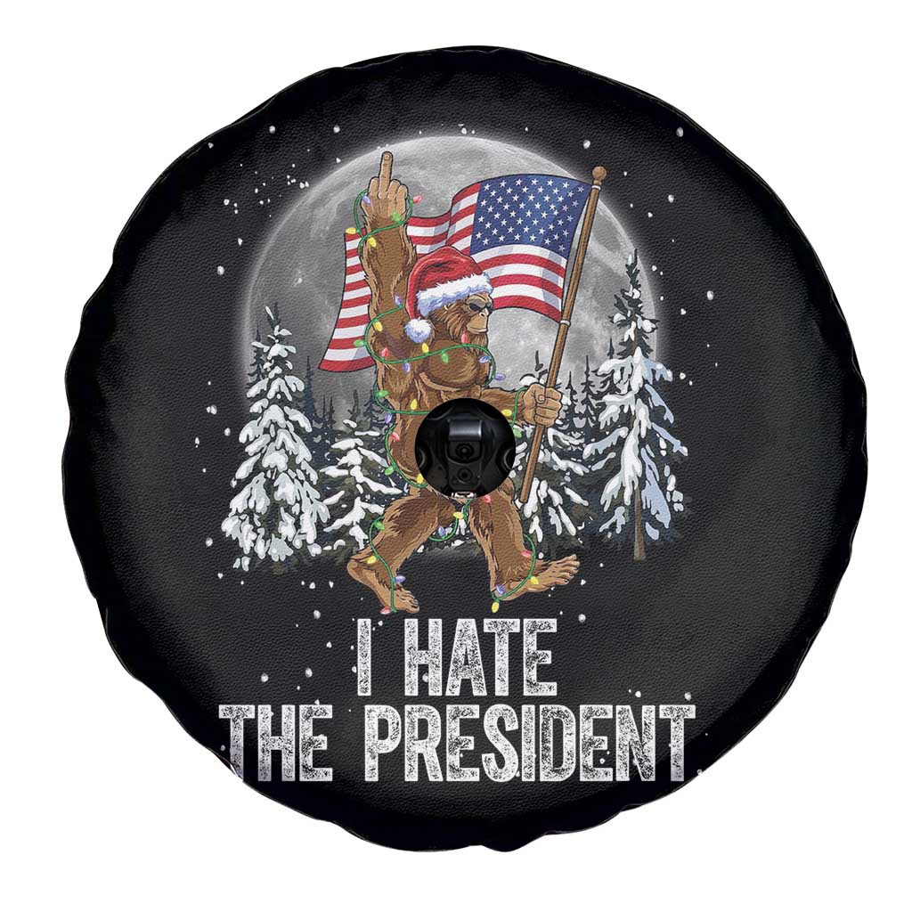 Funny Bigfoot Christmas Political Meme Spare Tire Cover I Hate The President - Wonder Print Shop