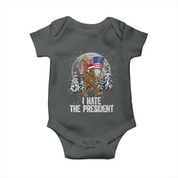 Funny Bigfoot Christmas Political Meme Baby Onesie I Hate The President - Wonder Print Shop