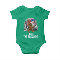 Funny Bigfoot Christmas Political Meme Baby Onesie I Hate The President - Wonder Print Shop