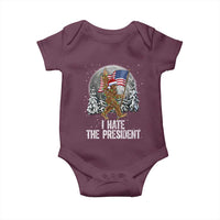 Funny Bigfoot Christmas Political Meme Baby Onesie I Hate The President - Wonder Print Shop