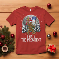 Funny Bigfoot Christmas Political Meme T Shirt I Hate The President - Wonder Print Shop