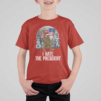 Funny Bigfoot Christmas Political Meme T Shirt For Kid I Hate The President - Wonder Print Shop