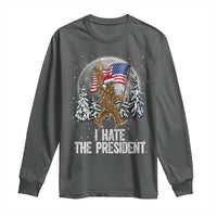 Funny Bigfoot Christmas Political Meme Long Sleeve Shirt I Hate The President - Wonder Print Shop